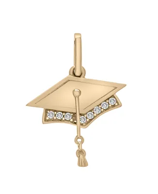 Wrapped Diamond Graduation Cap Charm Pendant (1/20 ct. t.w.) in 10k Gold, Created for Macy's