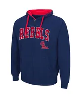 Men's Colosseum Navy Ole Miss Rebels Big and Tall Full-Zip Hoodie