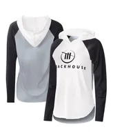 Women's G-iii 4Her by Carl Banks White, Black Trackhouse Racing Triple-a Long Sleeve Hoodie T-shirt