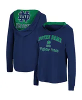 Women's Colosseum Navy Notre Dame Fighting Irish Catalina Hoodie Long Sleeve T-shirt