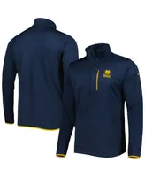 Men's Columbia Navy Notre Dame Fighting Irish Park View Omni-Wick Half-Zip Top