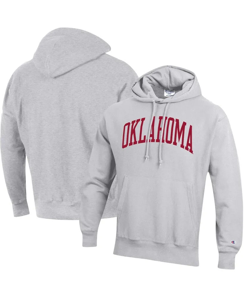 Men's Champion Heathered Gray Oklahoma Sooners Big and Tall Reverse Weave Fleece Pullover Hoodie Sweatshirt