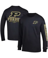 Men's Champion Black Purdue Boilermakers Team Stack Long Sleeve T-shirt