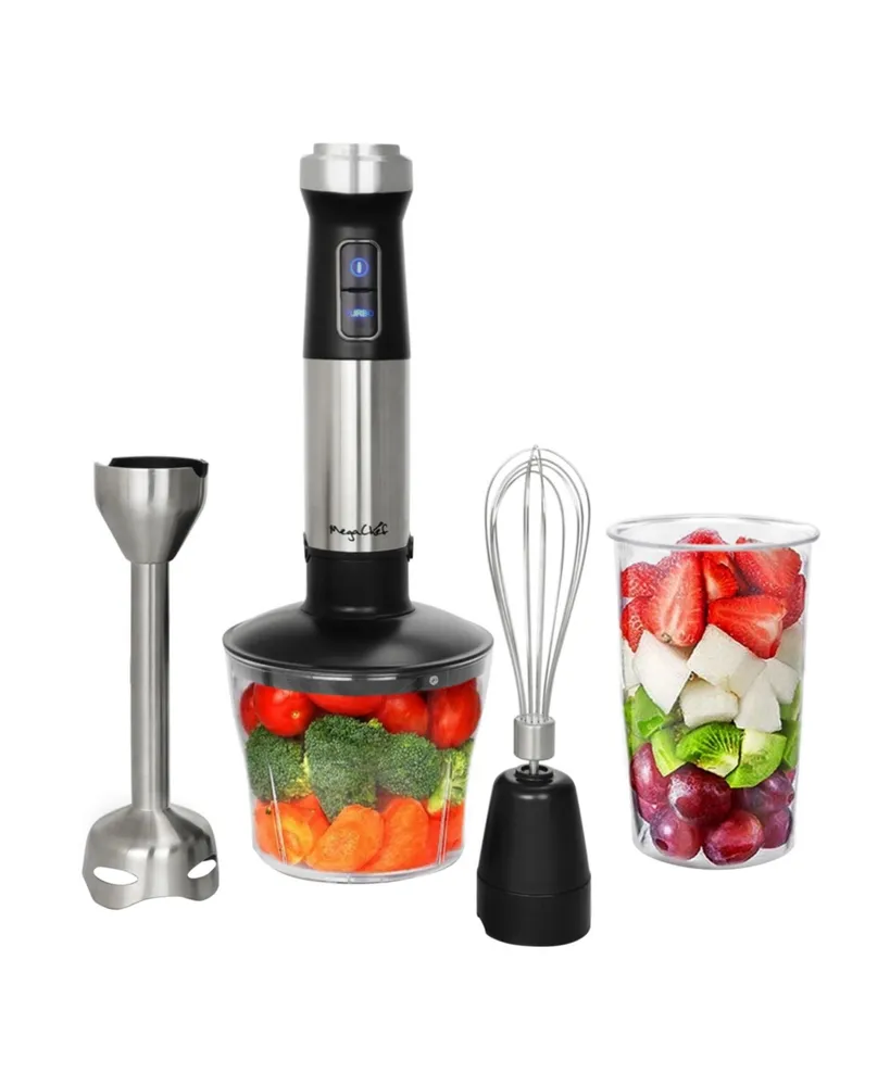 MegaChef 4 in 1 Multipurpose Immersion Hand Blender With Speed Control and Accessories