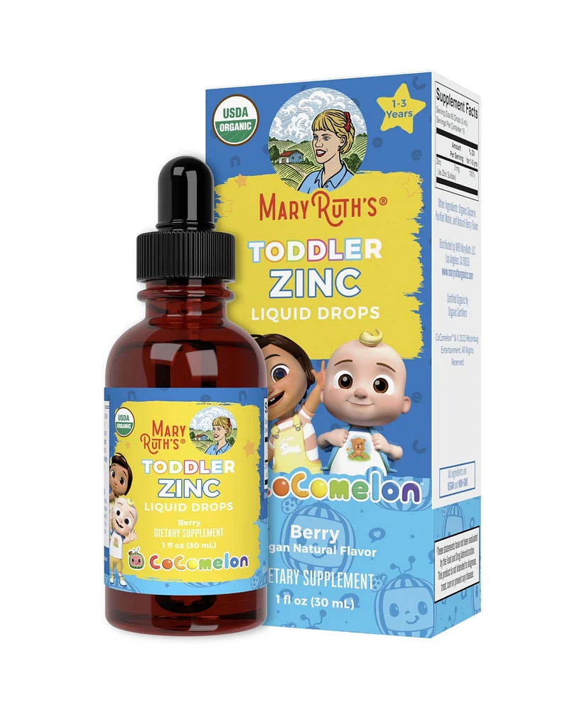 MaryRuth's Cocomelon Toddler Zinc Liquid Drops 1-3 Years Berry