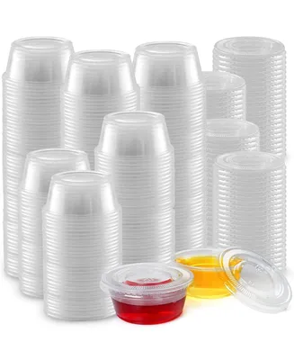 200 Pack 3.25oz Clear Jello Shot Cups with Lids - Disposable Condiment