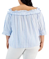 Tommy Hilfiger Plus Off-The-Shoulder Top