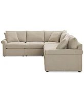 Closeout! Wrenley 137" 5-Pc. Fabric L-Shape Modular Sleeper Sectional Sofa, Created for Macy's