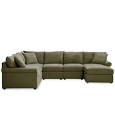 Wrenley 131" 6-Pc. Fabric Modular Sectional Chaise Sofa, Created for Macy's