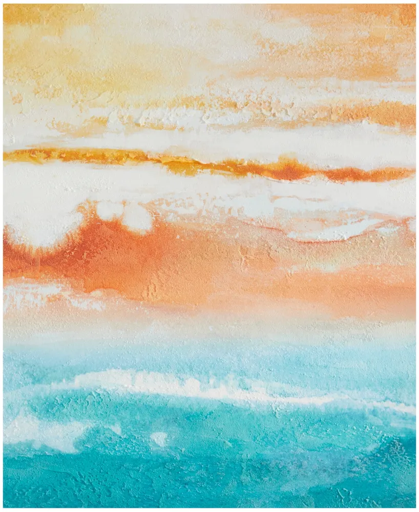 Rosemary Lane Canvas Abstract Sunset Landscape Framed Wall Art with White Frame, 37" x 1" x 37"