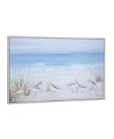 Rosemary Lane Canvas Bird Framed Wall Art with Silver-Tone Frame, 55" x 2" x 27"