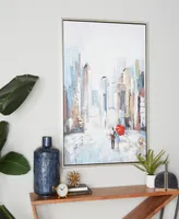 Rosemary Lane Canvas City Framed Wall Art with Silver-Tone Frame, 36" x 2" x 48"