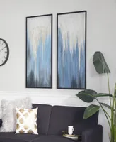 Rosemary Lane Canvas Abstract Framed Wall Art with Black Frame Set of 2, 24" x 48"
