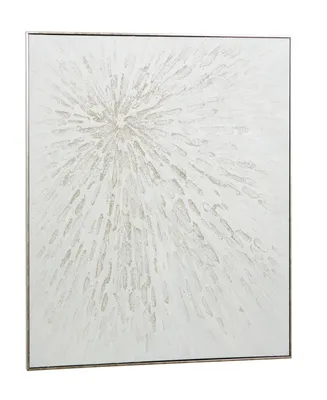 CosmoLiving by Cosmopolitan Canvas Starburst Framed Wall Art with Silver-Tone Frame, 40" x 2" x 40"