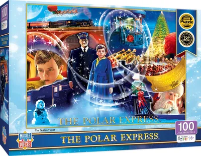 MasterPieces Puzzles Polar Express - The Golden Ticket 100 Piece Christmas Puzzle