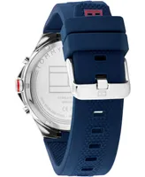 Tommy Hilfiger Men's Quartz Multifunction Blue Silicone Strap Watch 46mm