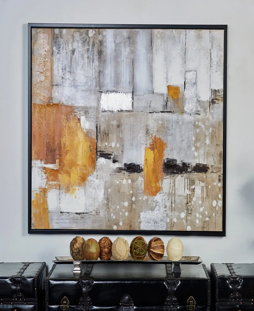 Rosemary Lane Canvas Abstract Framed Wall Art with Black Frame, 48" x 2" x 36"