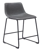 Zuo 35" each, Set of 2 Steel, Polyurethane Smart Counter Chair