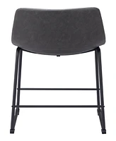 Zuo 35" each, Set of 2 Steel, Polyurethane Smart Counter Chair