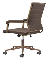 Zuo 41" Steel, Polyurethane Auction Swivel Base Office Chair