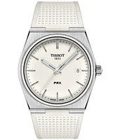 Tissot Men's Swiss Automatic Prx White Rubber Strap Watch 40mm