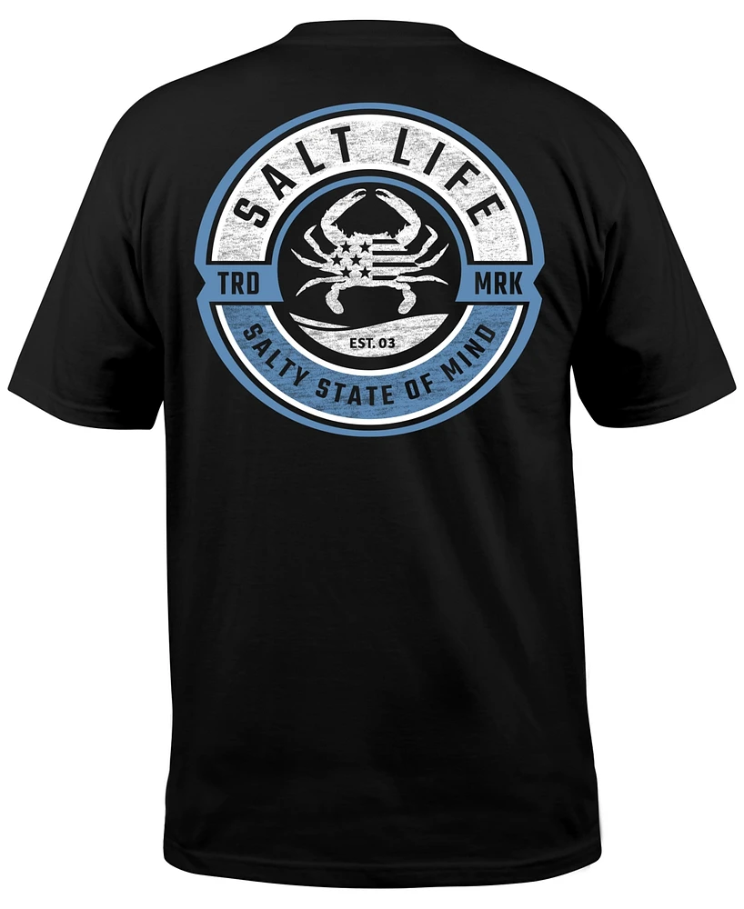 Salt Life Men's Blue Crab Short-Sleeve Graphic T-Shirt