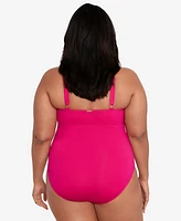 Lauren Ralph Plus Halter-Neck One Piece Swimsuit