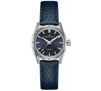 Hamilton Women's Swiss Automatic Jazzmaster Performer Blue Leather Strap Watch 34mm