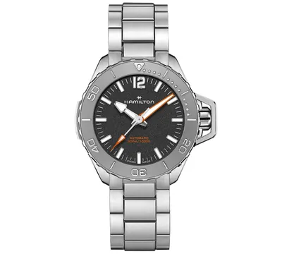 Hamilton Men's Swiss Automatic Khaki Navy Frogman Stainless Steel Bracelet Watch 41mm