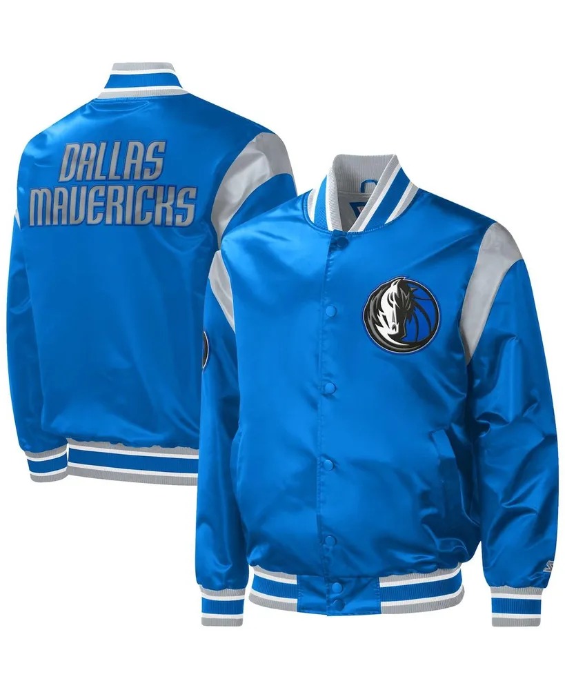 Starter Men's Starter Blue Dallas Mavericks Force Play Satin Full-Snap Varsity  Jacket
