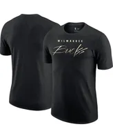 Men's Nike Heather Black Milwaukee Bucks Courtside Versus Flight Max90 T-shirt