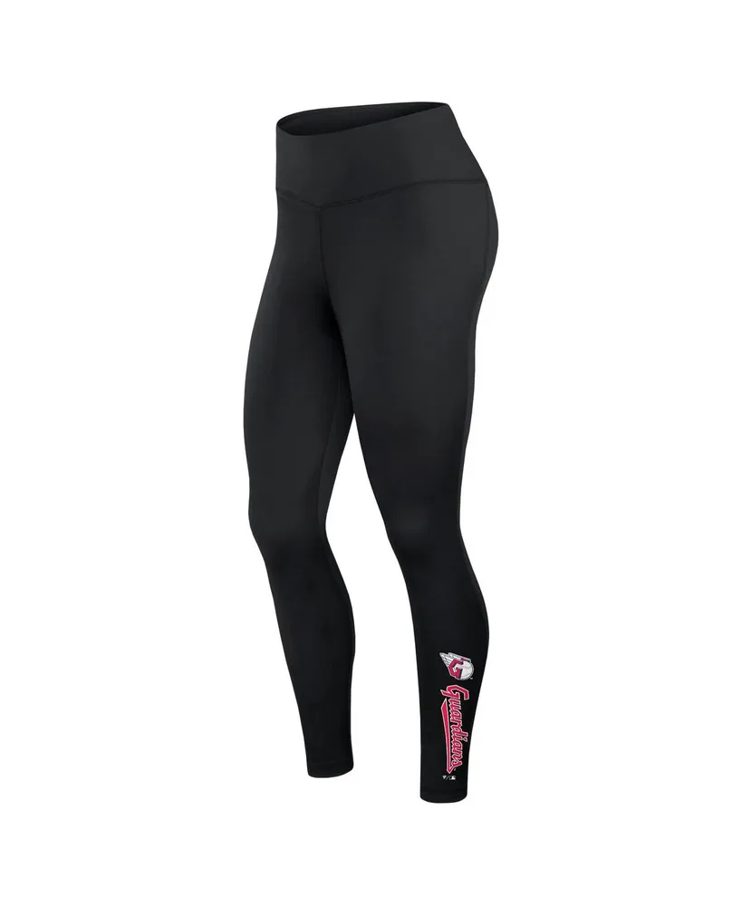 Women's Fanatics Black Cleveland Guardians Wordmark Stack Leggings