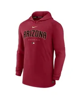 Men's Nike Heather Red Arizona Diamondbacks Authentic Collection Early Work Tri-Blend Performance Pullover Hoodie