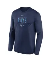 Men's Nike Navy Tampa Bay Rays Authentic Collection Team Logo Legend Performance Long Sleeve T-shirt