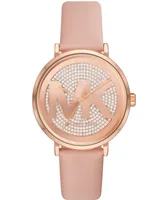 Michael Kors Women's Addyson Quartz Three-Hand Blush Leather Watch 40mm