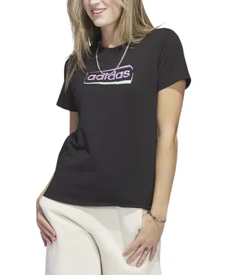 adidas Women's Linear Stencil Short Sleeve Graphic T-Shirt