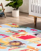 nuLoom Aurora Paxton Washable Kids Zoo Nursery or Playroom 8' x 10' Area Rug