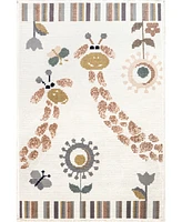 nuLoom Pearl Avianna Giraffe Kids Fringe 3' x 5' Area Rug