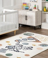 nuLoom Pearl Caree Astronaut Kids Fringe 5' x 7'6" Area Rug