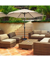 9Ft Outdoor Market Patio Table Umbrella Push Button Tilt Crank Lift