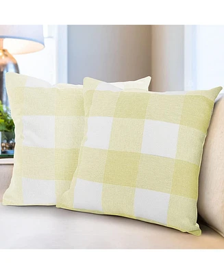 Zulay Kitchen 2 Pack Buffalo Plaid Throw Pillow Outdoor & Indoor Covers 16x16 inches