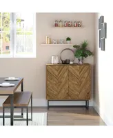 Homcom Double Door Storage Cabinet w/ Adjustable Shelf Sideboard Console Table