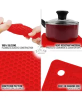 Zulay Kitchen 4 Pack Non-Slip Silicone Trivet Mat Set