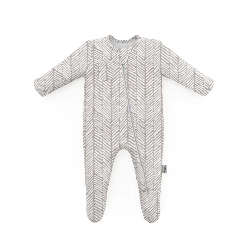 Footed Jammies Herringbone Baby Boy Or Girl Pajamas