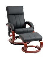 Homcom Recliner Chair with Ottoman, Electric Faux Leather Recliner with 10 Vibration Points and 5 Massage Mode, Reclining Chair with Remote Control, S