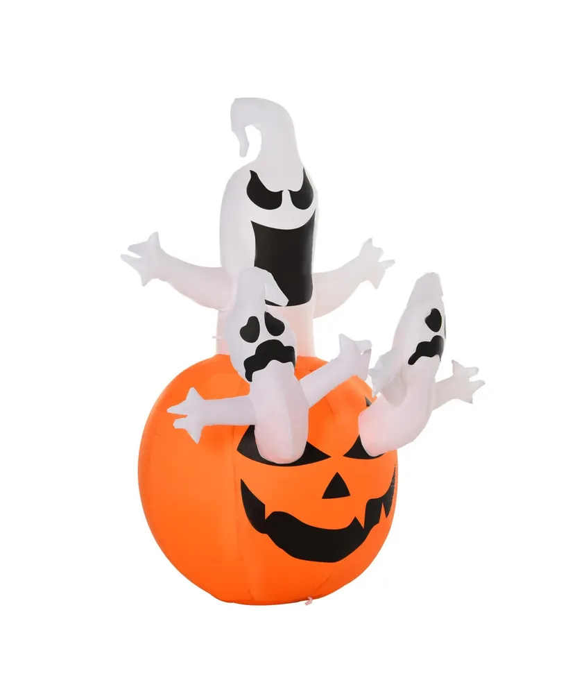 Homcom Inflatable Halloween Pumpkin Yard Decoration Led Light Up for Holiday