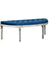 Homcom Vintage Semi-Circle Entryway Bench w/Tufted Upholstered Fabric