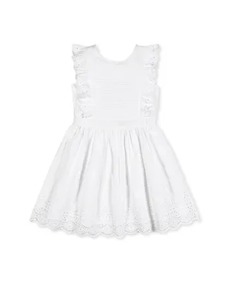 Hope & Henry Little Girls Organic Cotton Flutter Sleeve Fit and Flare Dress