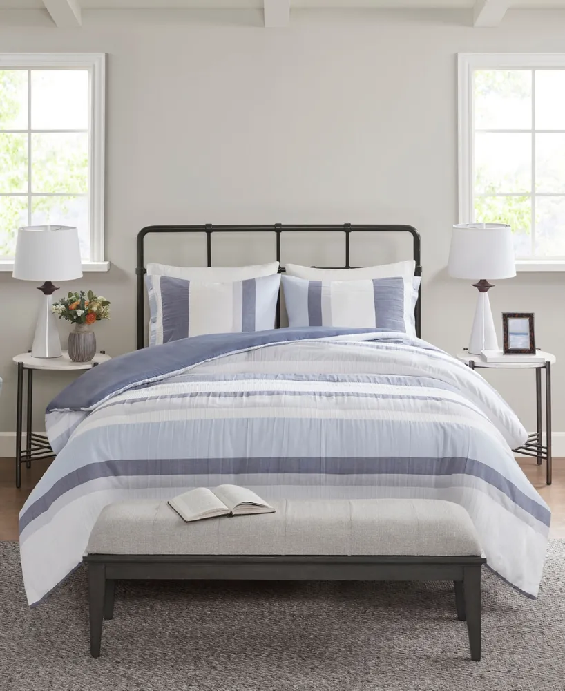 Closeout! Madison Park Allegany 3 Piece Jacquard Duvet Cover Set