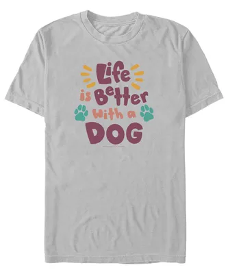 Fifth Sun Men's Life Better Dog Short Sleeve T-shirt